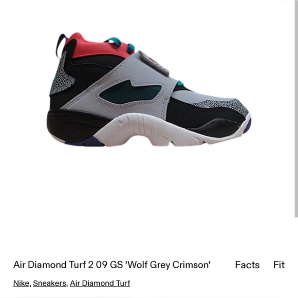 NIKE AIR DIAMOND TURF 2 GS ☆ Wolf Grey Crimson ☆ SIZE 5.5Y or 7 US WOMENS ☆ EUC - Picture 11 of 12
